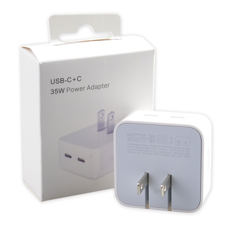 white compact fast charger block