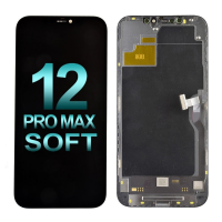  Premium Soft OLED Screen Digitizer Assembly With Frame for iPhone 12 Pro Max (Aftermarket Plus) - Black