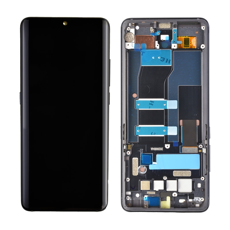 LCD Screen Digitizer Assembly with Frame for TCL 10 Pro - Black