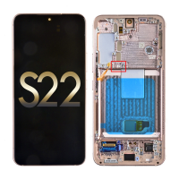  OLED Screen Digitizer Assembly with Frame for Samsung Galaxy S22 5G S901 (for America Version)(Service Pack) - Pink Gold