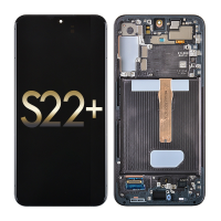  OLED Screen Digitizer Assembly with Frame for Samsung Galaxy S22 Plus 5G S906B (for Europe Version)(Service Pack) - Phantom Black