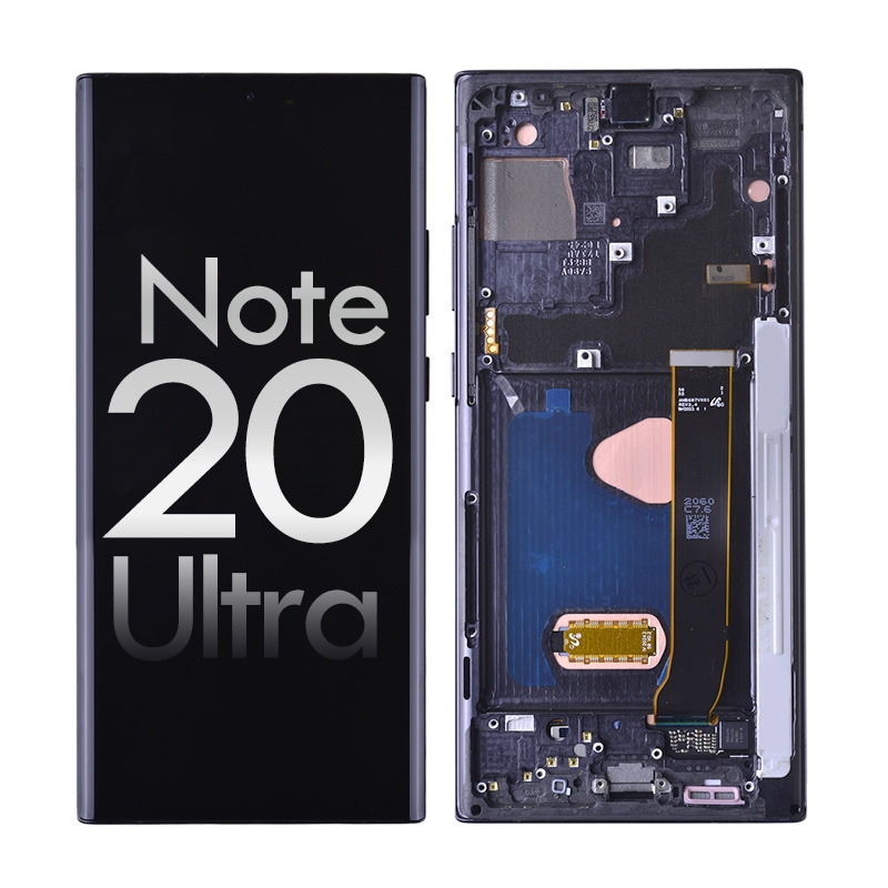 OLED Screen Digitizer Assembly with Frame for Samsung Galaxy Note 20 Ultra N985/ Note 20 Ultra 5G N986 (Premium) - Mystic Black