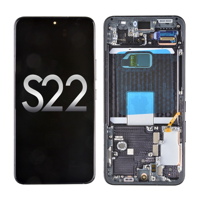 OLED Screen Digitizer Assembly with Frame for Samsung Galaxy S22 5G S901 (for America Version)(Premium) - Phantom Black