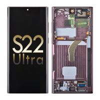  OLED Screen Digitizer Assembly with Frame for Samsung Galaxy Galaxy S22 Ultra 5G S908 (for America Version)(Premium) - Burgundy