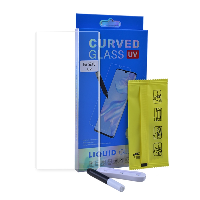 Full Cover Tempered Glass Screen Protector for Samsung Galaxy S23 Ultra S918 (with UV Light & UV Glue)(Retail Packaging)