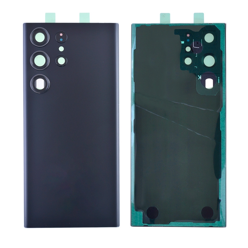 Back Cover with Camera Glass Lens and Adhesive Tape for Samsung Galaxy S23 Ultra S918 (for SAMSUNG) - Phantom Black