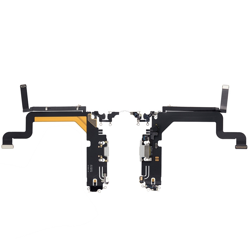 Charging Port with Flex Cable for iPhone 14 Pro Max (High Quality) - Silver