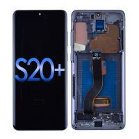  OLED Screen Digitizer with Frame Replacement for Samsung Galaxy S20 Plus G985 (Aftermarket)(1:1 Size) - Cosmic Gray