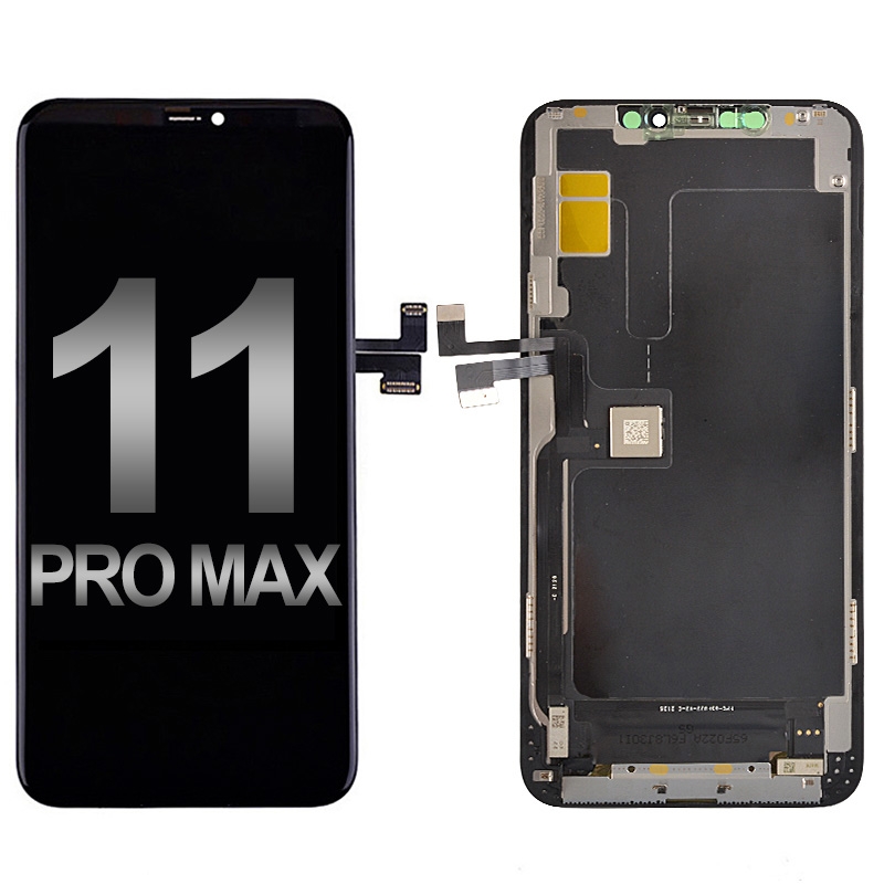 LCD Screen Digitizer Assembly with Frame for iPhone 11 Pro Max (Full View/ Aftermarket) - Black