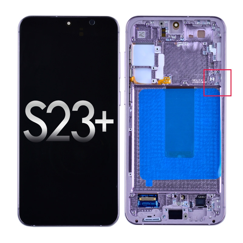 OLED Screen Digitizer Assembly with Frame for Samsung Galaxy S23 Plus 5G S916 (for America Version) (Premium) - Lavender