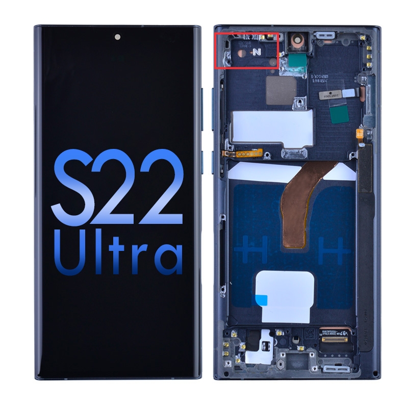 OLED Screen Digitizer with Frame Replacement for Samsung Galaxy S22 Ultra 5G S908 (for America Version) (Aftermarket) - Green