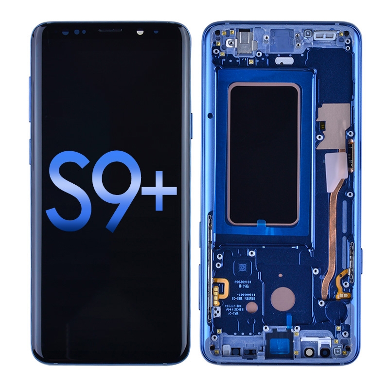 OLED Screen Digitizer with Frame Replacement for Samsung Galaxy S9 Plus G965 (Aftermarket)(1:1 Size) - Blue