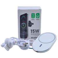  15W Magnetic Wireless Charger Car Mount Holder - White