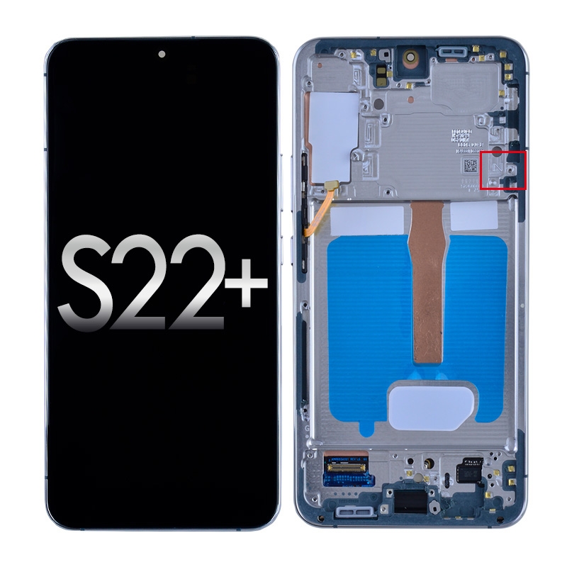 OLED Screen Digitizer Assembly with Frame for Samsung Galaxy S22 Plus 5G S906 (for America Version)(Premium) - White
