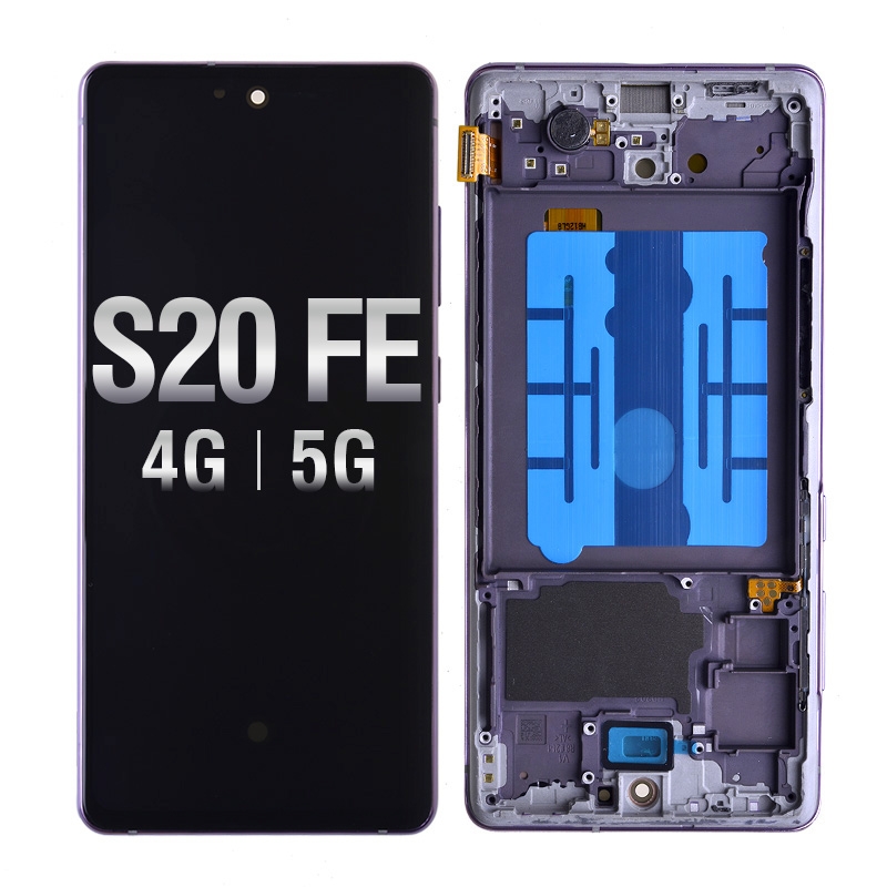 OLED Screen Digitizer Assembly with Frame for Samsung Galaxy S20 FE G780 (Premium) - Cloud Lavender