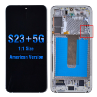  OLED Screen Digitizer Assembly with Frame for Samsung Galaxy S23 Plus 5G S916 (for America Version) (Aftermarket 1:1 Size) - Cream