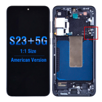  OLED Screen Digitizer Assembly with Frame for Samsung Galaxy S23 Plus 5G S916 (for America Version) (Aftermarket 1:1 Size) -  Phantom Black