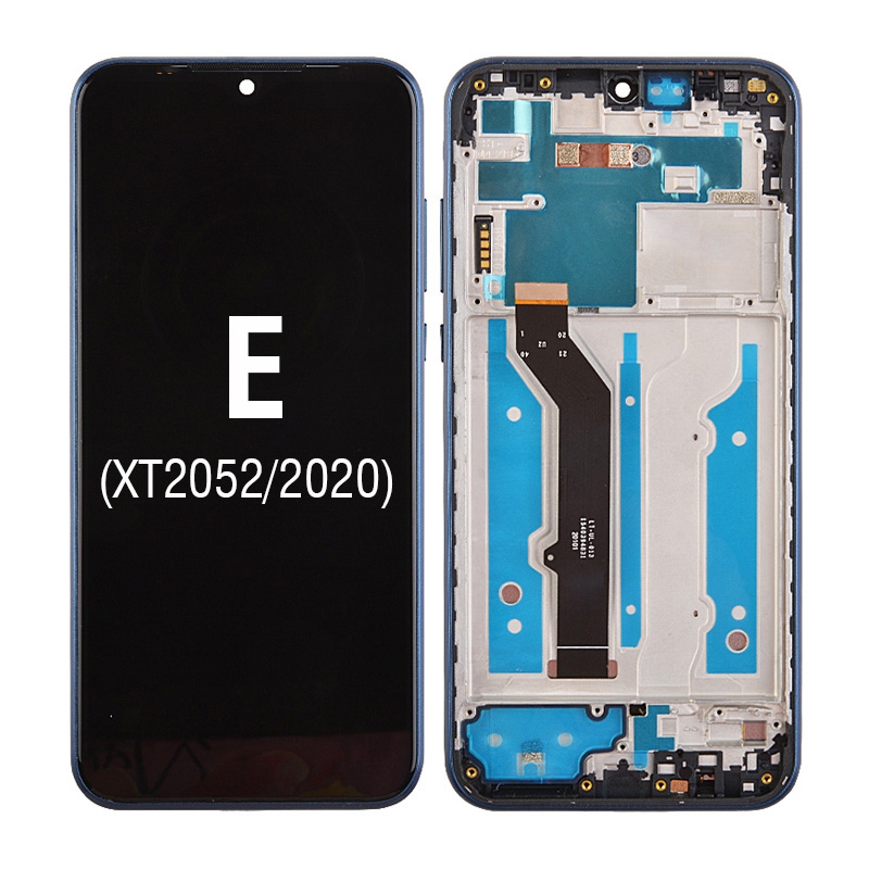 LCD Screen Digitizer Assembly with Frame for Motorola Moto E(2020) XT2052 - Midnight Blue