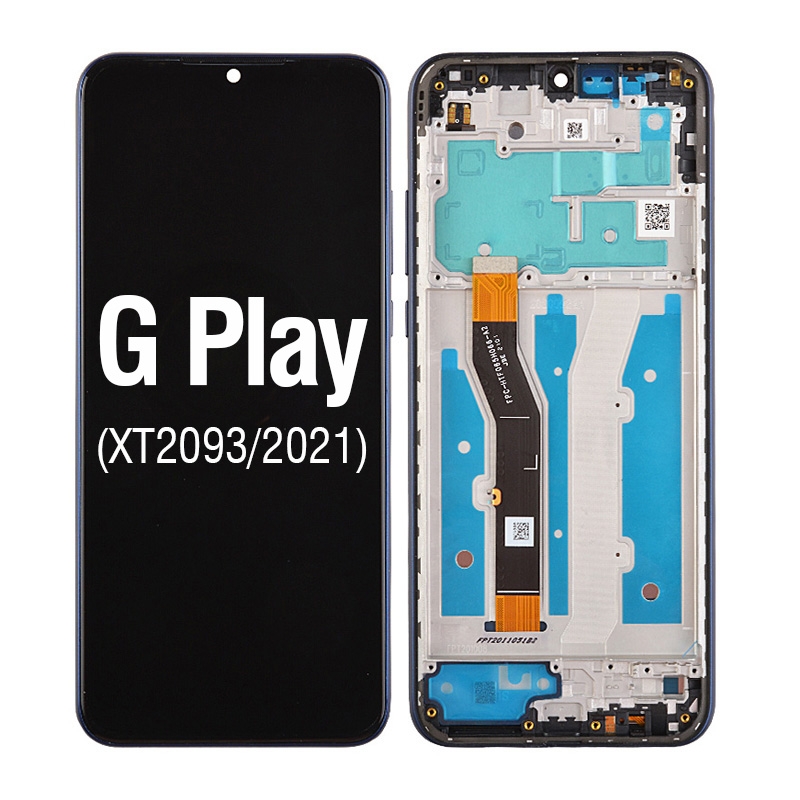 LCD Screen Digitizer Assembly with Frame for Motorola Moto G Play (2021) XT2093 - Misty Blue