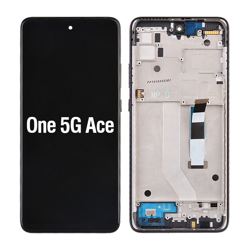 LCD Screen Digitizer Assembly with Frame for Motorala One 5G Ace XT2113 (for America Version) - Volcanic Gray