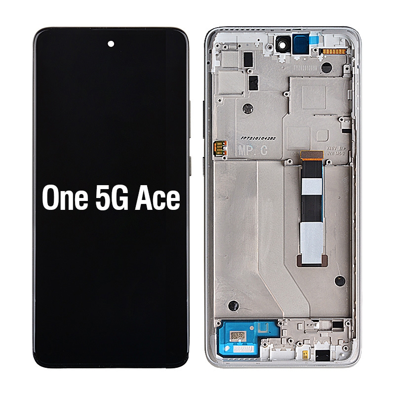 LCD Screen Digitizer Assembly with Frame for Motorala One 5G Ace XT2113 (for America Version) - Frosted Silver