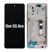  LCD Screen Digitizer Assembly with Frame for Motorala One 5G Ace XT2113 (for America Version) - Frosted Silver