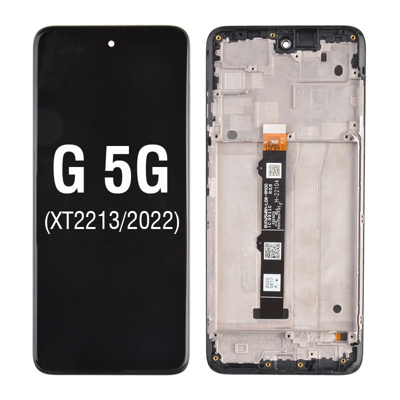 LCD Screen Digitizer Assembly with Frame for Motorola Moto G 5G (2022) XT2213 - Black