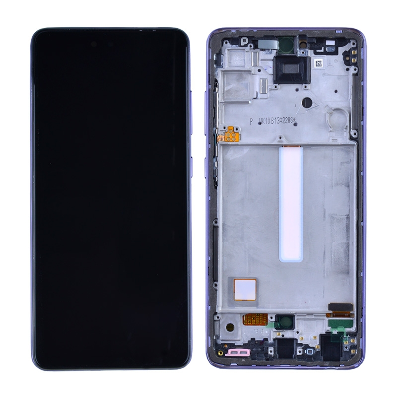 OLED Screen Digitizer with Frame Replacement for Samsung Galaxy A52 4G A525/ A52 5G (2021) A526 (Aftermarket)(1:1 Size) - Awesome Violet