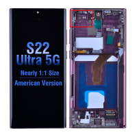  OLED Screen Digitizer with Frame Replacement for Samsung Galaxy S22 Ultra 5G S908 (for America Version) (Aftermarket) - Burgundy