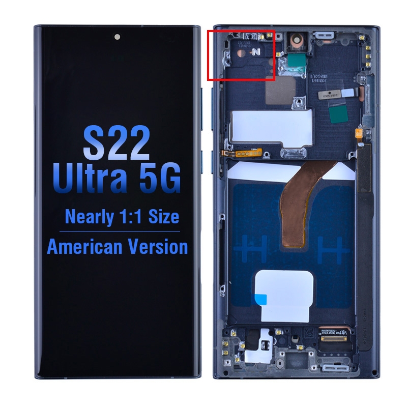 OLED Screen Digitizer with Frame Replacement for Samsung Galaxy S22 Ultra 5G S908 (for America Version) (Aftermarket) - Green