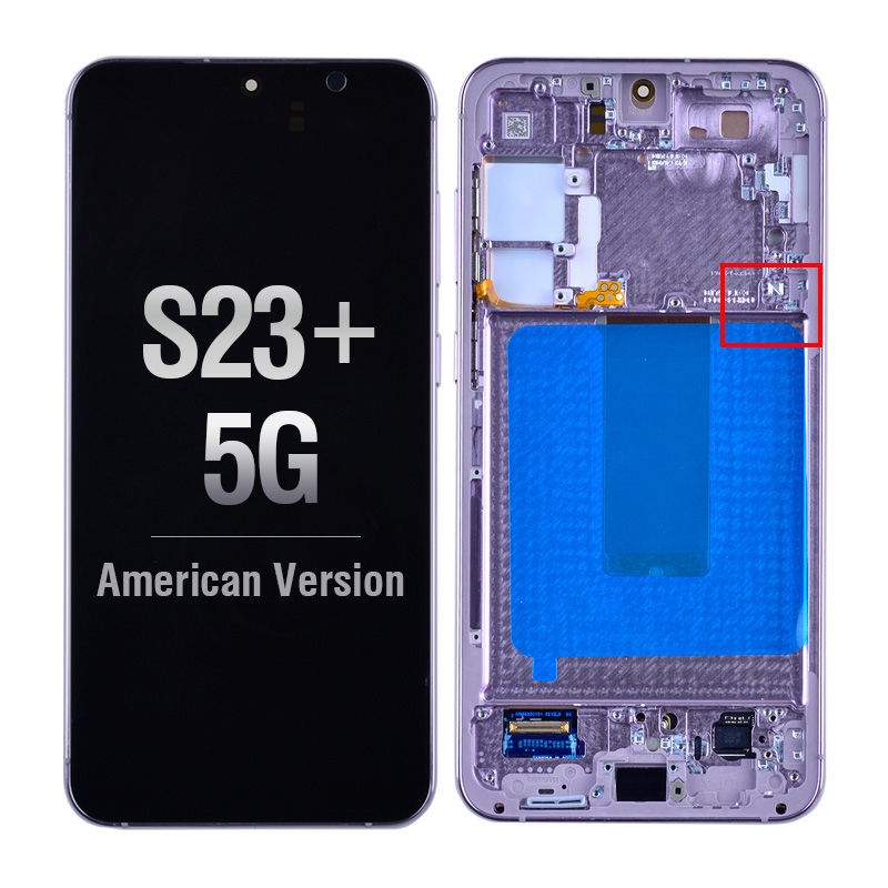 OLED Screen Digitizer Assembly with Frame for Samsung Galaxy S23 Plus 5G S916 (for America Version) (Premium) - Lavender