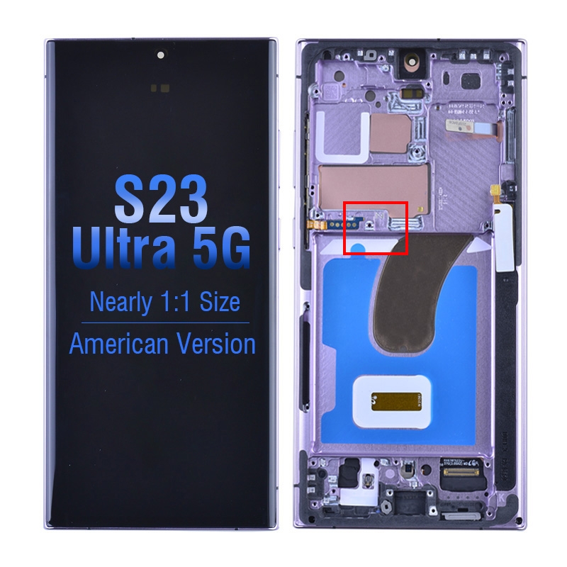 OLED Screen Digitizer Assembly with Frame for Samsung Galaxy Galaxy S23 Ultra 5G S918 (for America Version)(Aftermarket) - Lavender