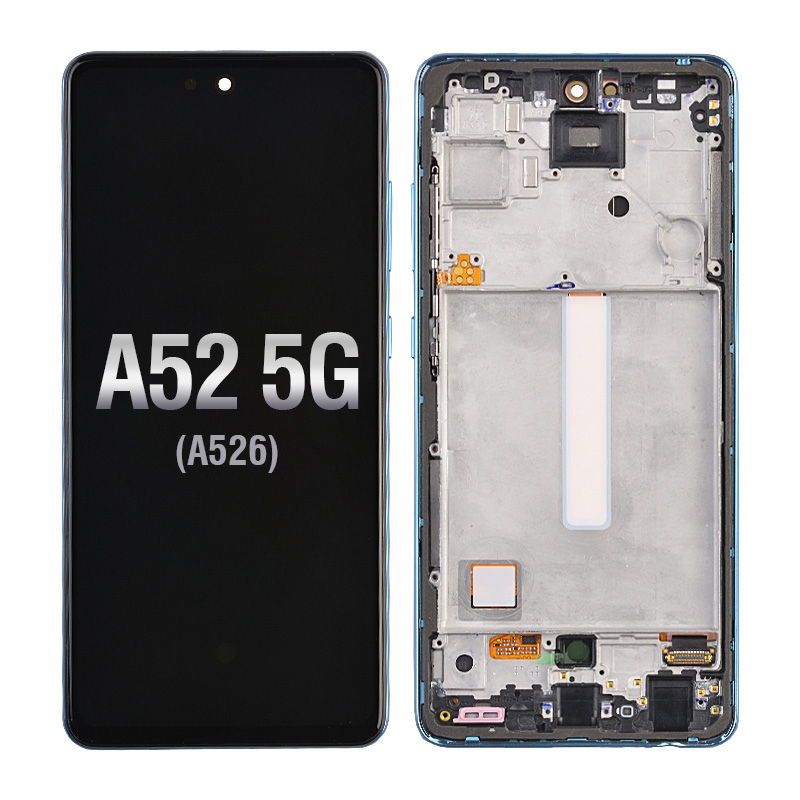 OLED Screen Digitizer Assembly With Frame for Samsung Galaxy A52 4G A525/ A52 5G (2021) A526 (Premium) - Awesome Blue