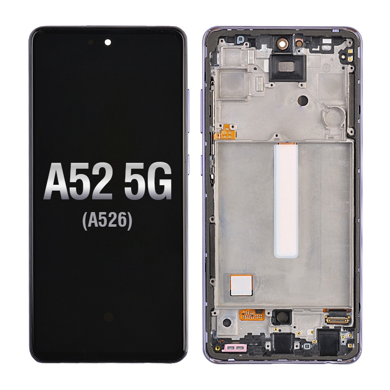 OLED Screen Digitizer Assembly With Frame for Samsung Galaxy A52 4G A525/ A52 5G (2021) A526 (Premium) - Awesome Violet