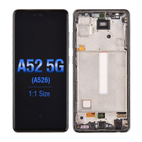  OLED Screen Digitizer with Frame Replacement for Samsung Galaxy A52 4G A525/ A52 5G (2021) A526 (Aftermarket)(1:1 Size) - Cosmic Black