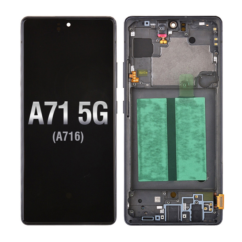 OLED Screen Digitizer Assembly With Frame for Samsung Galaxy A71 5G A716 (Premium) - Prism Cube Black