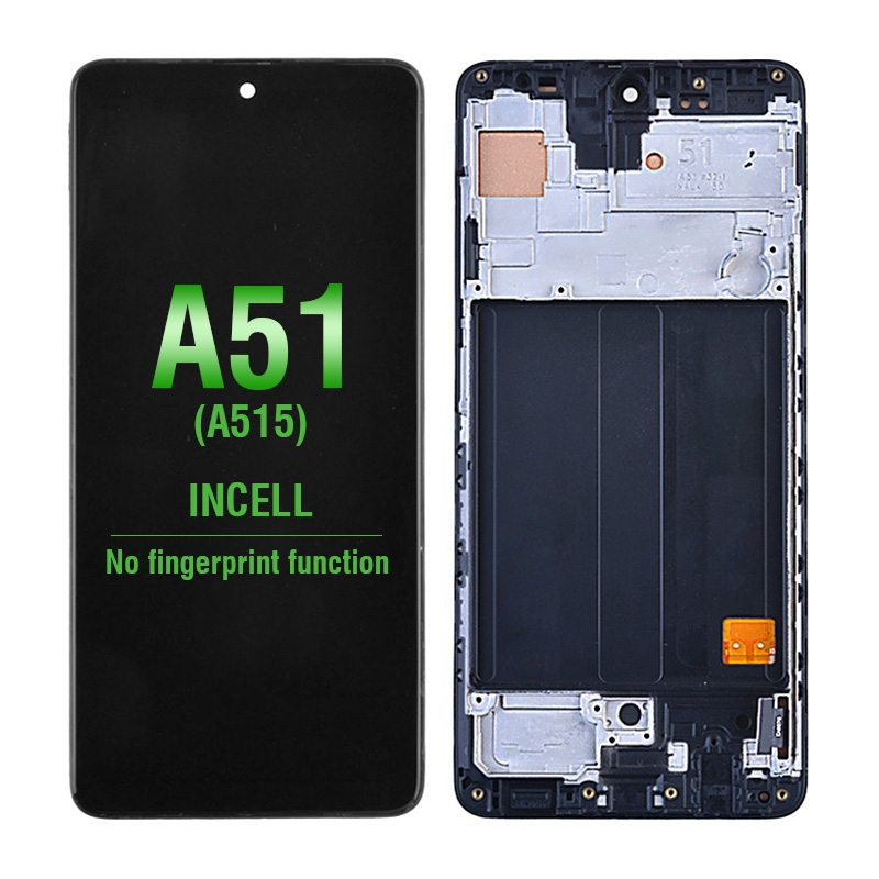 LCD Screen Digitizer Assembly With Frame for Samsung Galaxy A51 2019 A515 (Incell)(No fingerprint function) - Prism Crush Black