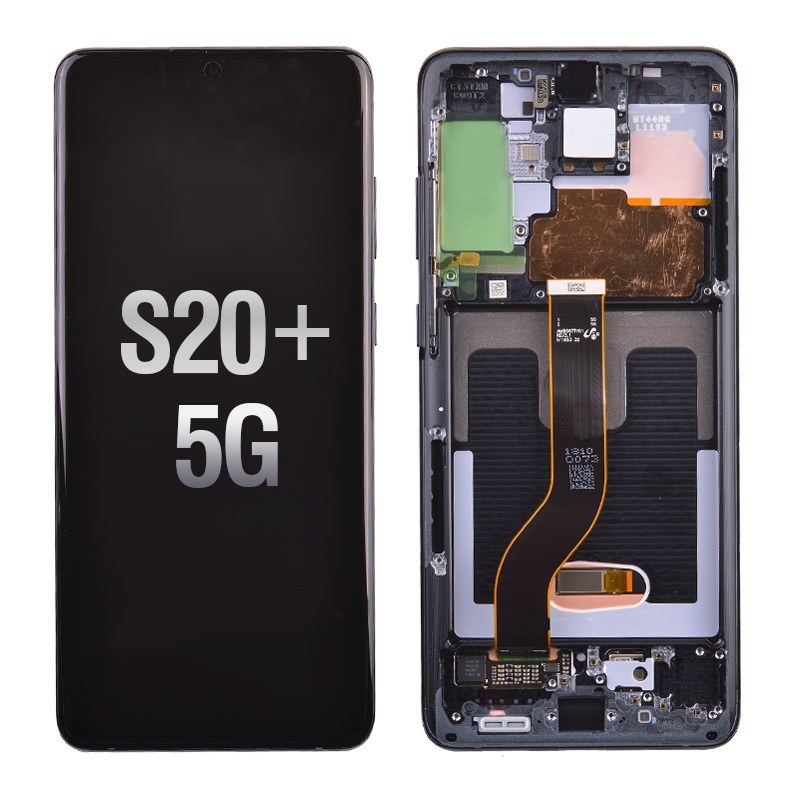 OLED Screen Digitizer with Frame Replacement for Samsung Galaxy S20 Plus G985/ S20 Plus 5G G986 (Premium) - Cosmic Black