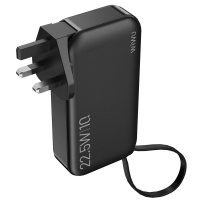  3 in 1 Power Bank (US+EU+UK Power Adaptor Plug) 10000mAh - Black