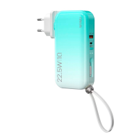  3 in 1 Power Bank (US+EU+UK Power Adaptor Plug) 10000mAh - Green