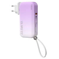  3 in 1 Power Bank (US+EU+UK Power Adaptor Plug) 10000mAh - Purple