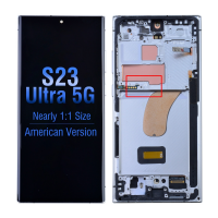  OLED Screen Digitizer Assembly with Frame for Samsung Galaxy S23 Ultra 5G S918 (for America Version)(Aftermarket) - Cream