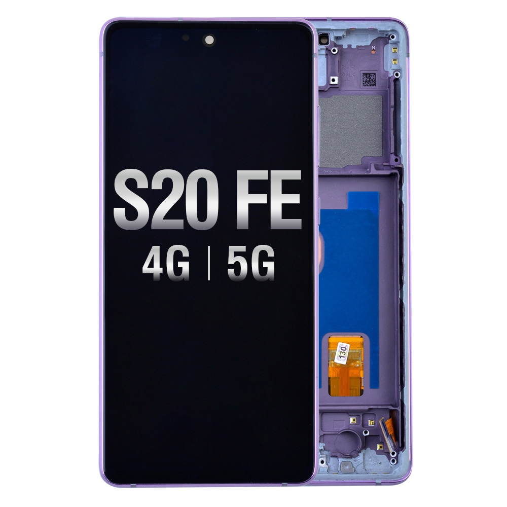 OLED Screen Digitizer Assembly with Frame for Samsung Galaxy S20 FE G780 (Premium) - Cloud Lavender