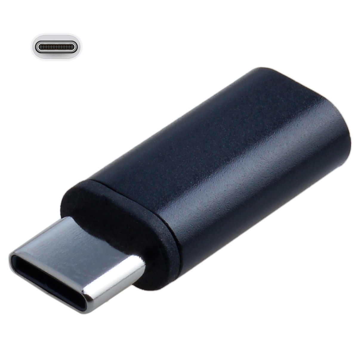 Type C Male to 8 Pin Female Adapter - Black