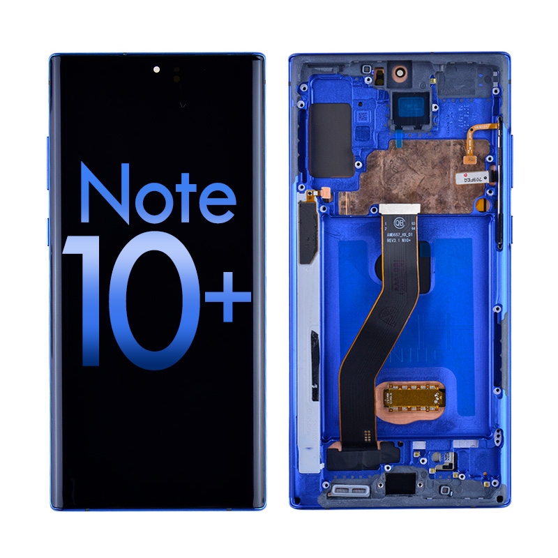 OLED Screen Digitizer Assembly with Frame Replacement for Samsung Galaxy Note 10 Plus N975 (Aftermarket) - Aura Blue