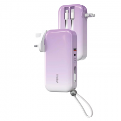  3 in 1 Power Bank (US+EU+UK Power Adaptor Plug) 10000mAh - Purple