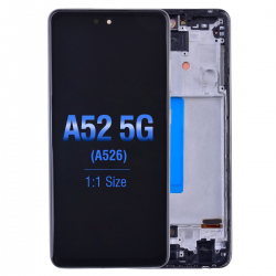  OLED Screen Digitizer with Frame Replacement for Samsung Galaxy A52 4G A525/ A52 5G (2021) A526 (Aftermarket)(1:1 Size) - Cosmic Black