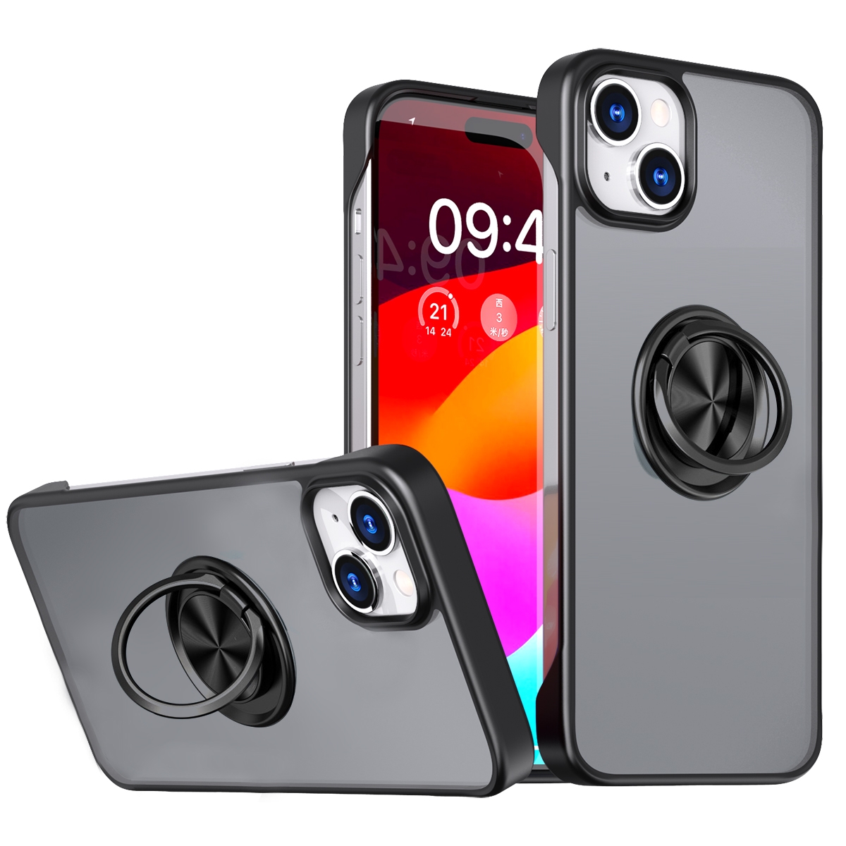 Magnetic Matte PC Case for iPhone 15 - Black