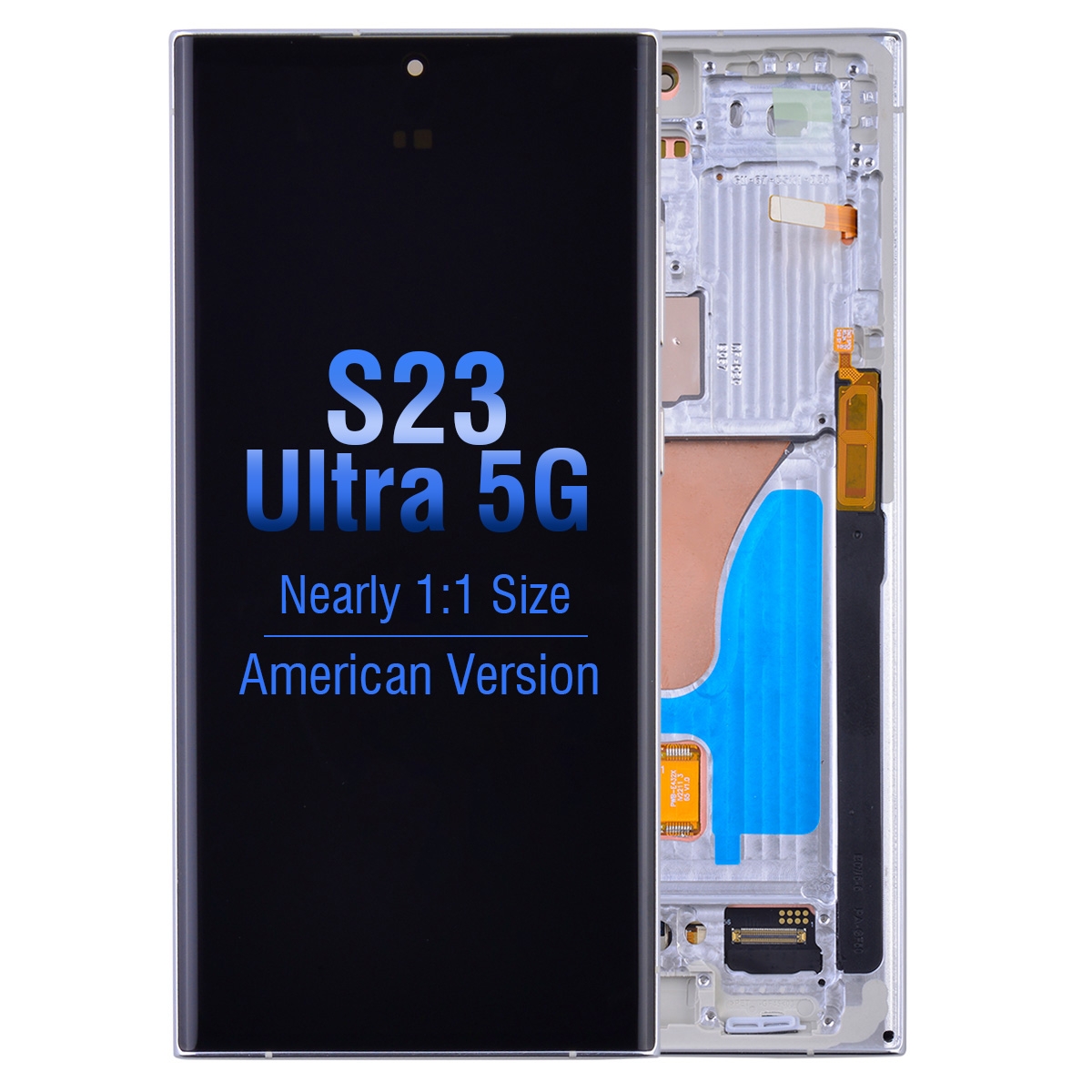 OLED Screen Digitizer Assembly with Frame for Samsung Galaxy S23 Ultra 5G S918 (for America Version)(Aftermarket) - Cream