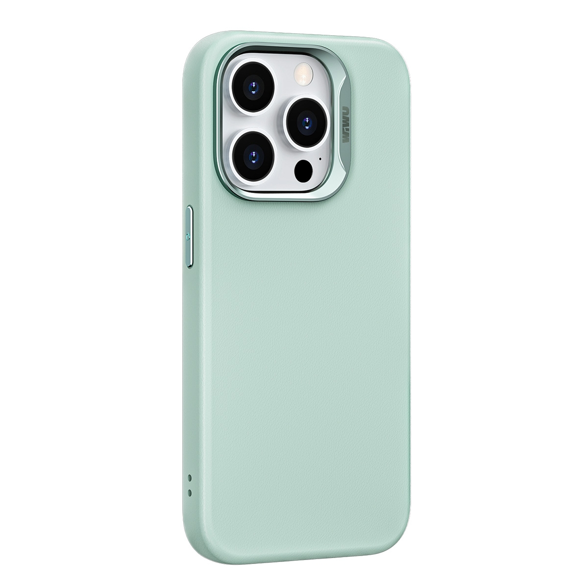 WiWU Vegan Leather Shock-proof Anti-scratch Magnetic Phone Case for iPhone 15 Pro Max - Green